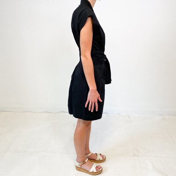 Anthropologie Dress BCBGMaxAzria 0 Kimono Wrap Belt Mini Black - Picture 4 of 11